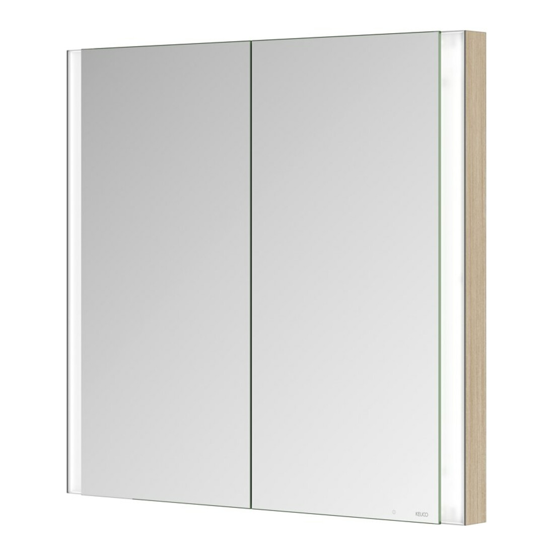 Keuco Spiegelschrank 2-türig Somaris 80x71x11,5cm, Ei hell Dekor, Wandeinbau