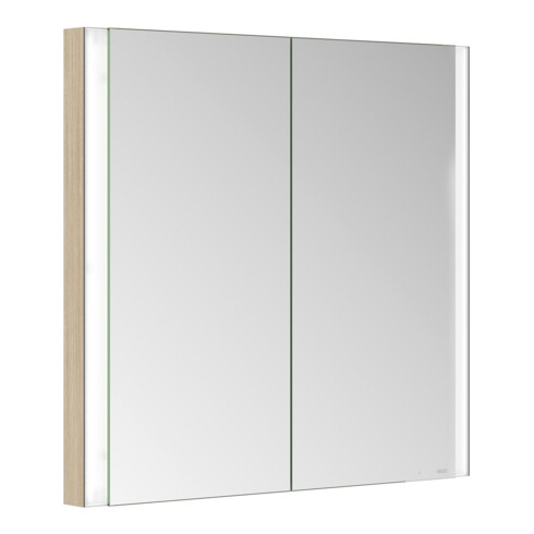 Keuco Spiegelschrank 2-türig Somaris 80x71x11,5cm, Ei hell Dekor, Wandeinbau