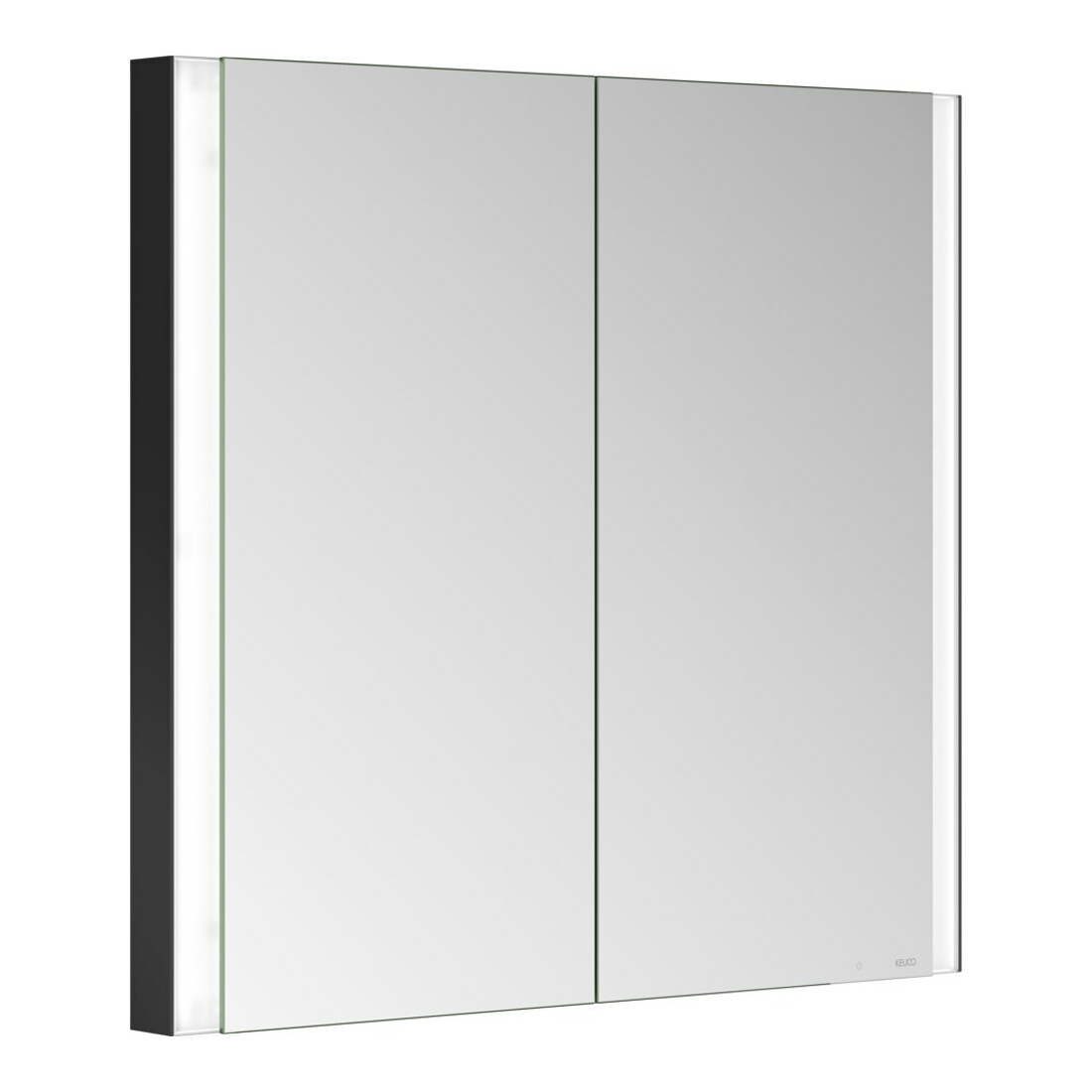 Keuco Spiegelschrank 2-türig Somaris 80x71x11,5cm, schwarz matt, Wandeinbau