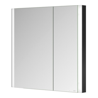 Keuco Spiegelschrank 2-türig Somaris 80x71x11,5cm, sw ma, WE, asymmetrisch