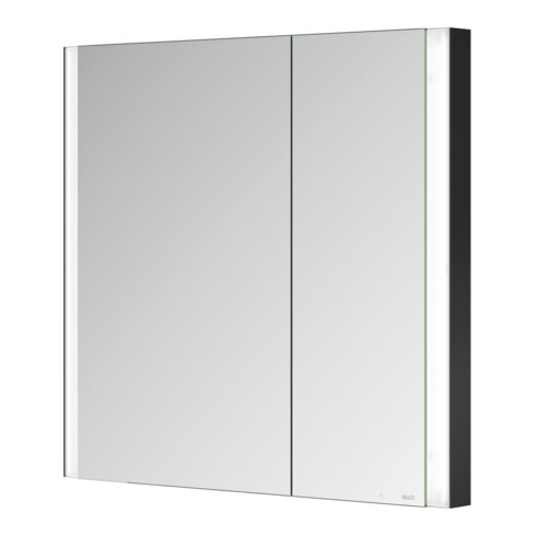Keuco Spiegelschrank 2-türig Somaris 80x71x11,5cm, sw ma, WE, asymmetrisch