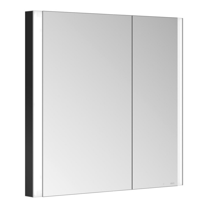 Keuco Spiegelschrank 2-türig Somaris 80x71x11,5cm, sw ma, WE, asymmetrisch