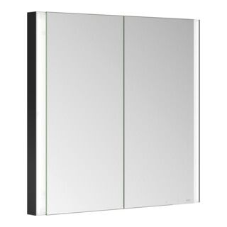 Keuco Spiegelschrank 2-türig Somaris 80x71x11,5cm, sw ma, WE, Spiegelheizung