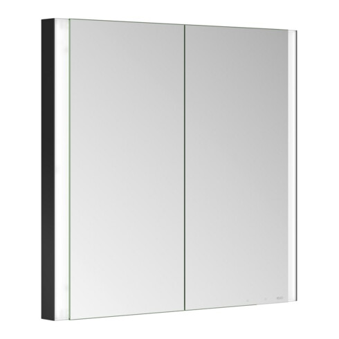 Keuco Spiegelschrank 2-türig Somaris 80x71x11,5cm, sw ma, WE, Spiegelheizung
