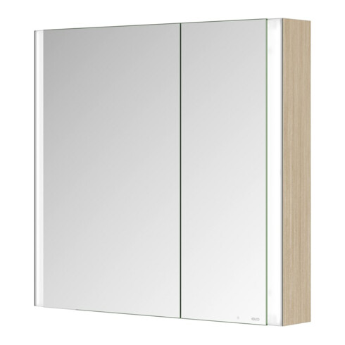 Keuco Spiegelschrank 2-türig Somaris 80x71x12,7cm, Ei he Dek., Vorbau, asym.