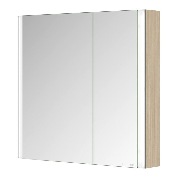 Keuco Spiegelschrank 2-türig Somaris 80x71x12,7cm, Ei he Dek., Vorbau, asym.
