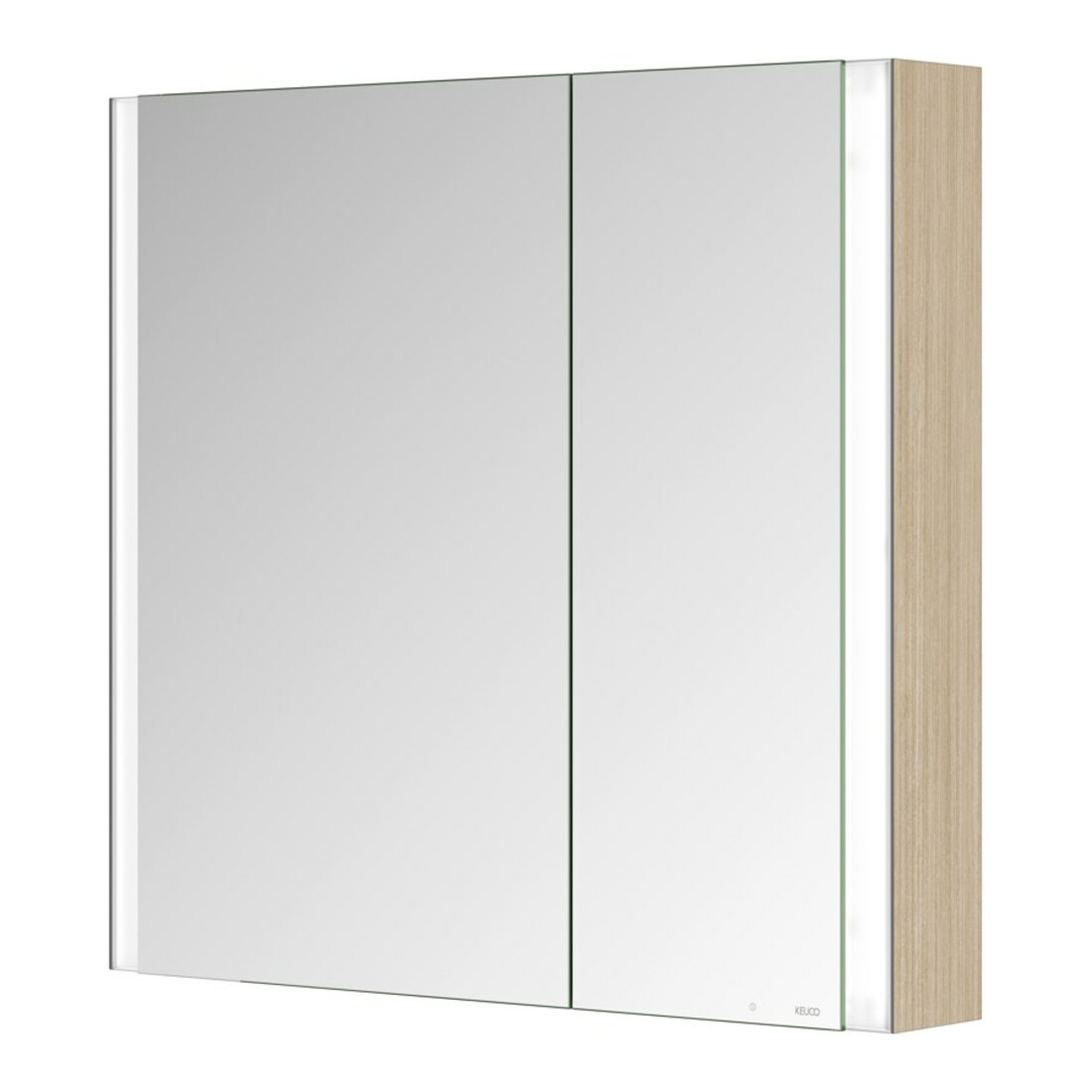 Keuco Spiegelschrank 2-türig Somaris 80x71x12,7cm, Ei he Dek., Vorbau, asym.