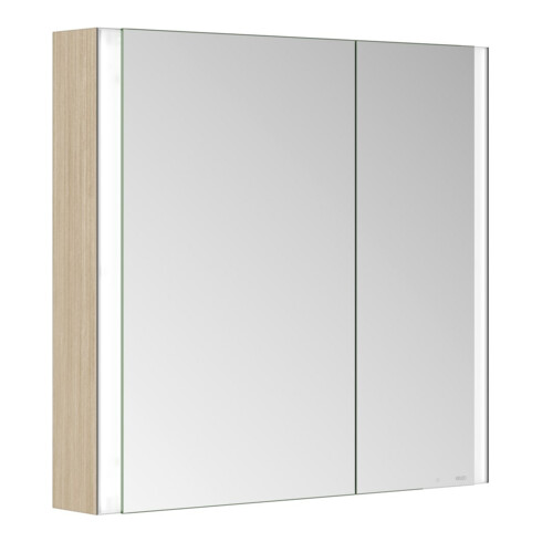 Keuco Spiegelschrank 2-türig Somaris 80x71x12,7cm, Ei he Dek., Vorbau, asym.