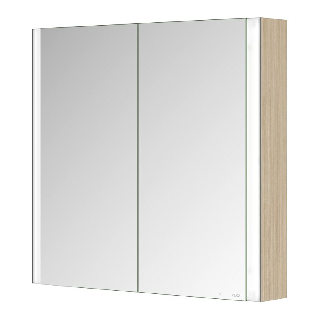 Keuco Spiegelschrank 2-türig Somaris 80x71x12,7cm, Ei hell Dekor, Wandvorbau