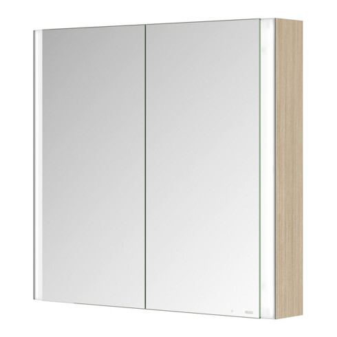 Keuco Spiegelschrank 2-türig Somaris 80x71x12,7cm, Ei hell Dekor, Wandvorbau