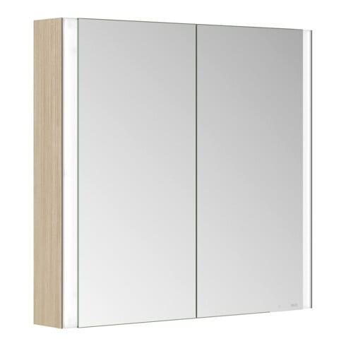 Keuco Spiegelschrank 2-türig Somaris 80x71x12,7cm, Ei hell Dekor, Wandvorbau