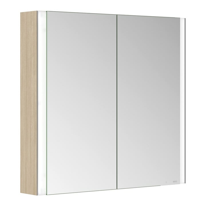 Keuco Spiegelschrank 2-türig Somaris 80x71x12,7cm, Ei hell Dekor, Wandvorbau