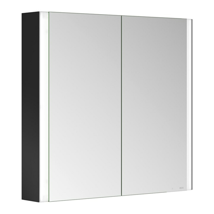 Keuco Spiegelschrank 2-türig Somaris 80x71x12,7cm, schwarz matt, Wandvorbau
