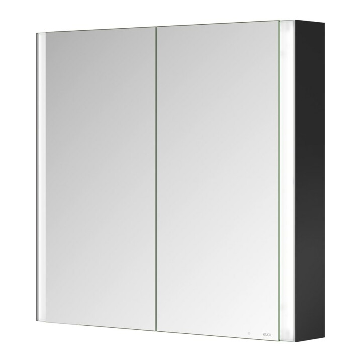 Keuco Spiegelschrank 2-türig Somaris 80x71x12,7cm, schwarz matt, Wandvorbau