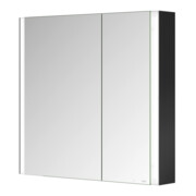 Keuco Spiegelschrank 2-türig Somaris 80x71x12,7cm, sw ma, Vorbau, asym.