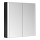 Keuco Spiegelschrank 2-türig Somaris 80x71x12,7cm, sw ma, Vorbau, Spiegel-Hz.-1