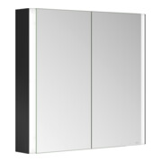 Keuco Spiegelschrank 2-türig Somaris 80x71x12,7cm, sw ma, Vorbau, Spiegel-Hz.
