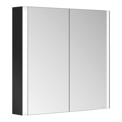 Keuco Spiegelschrank 2-türig Somaris 80x71x12,7cm, sw ma, Vorbau, Spiegel-Hz.