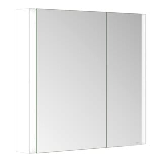 Keuco Spiegelschrank 2-türig Somaris 80x71x12,7cm, we. ma, Vorbau, asym.