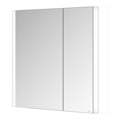 Keuco Spiegelschrank 2-türig Somaris 80x71x12,7cm, we. ma, Vorbau, asym.
