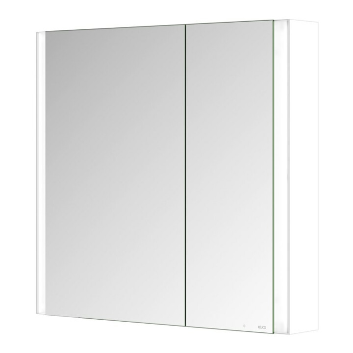Keuco Spiegelschrank 2-türig Somaris 80x71x12,7cm, we. ma, Vorbau, asym.