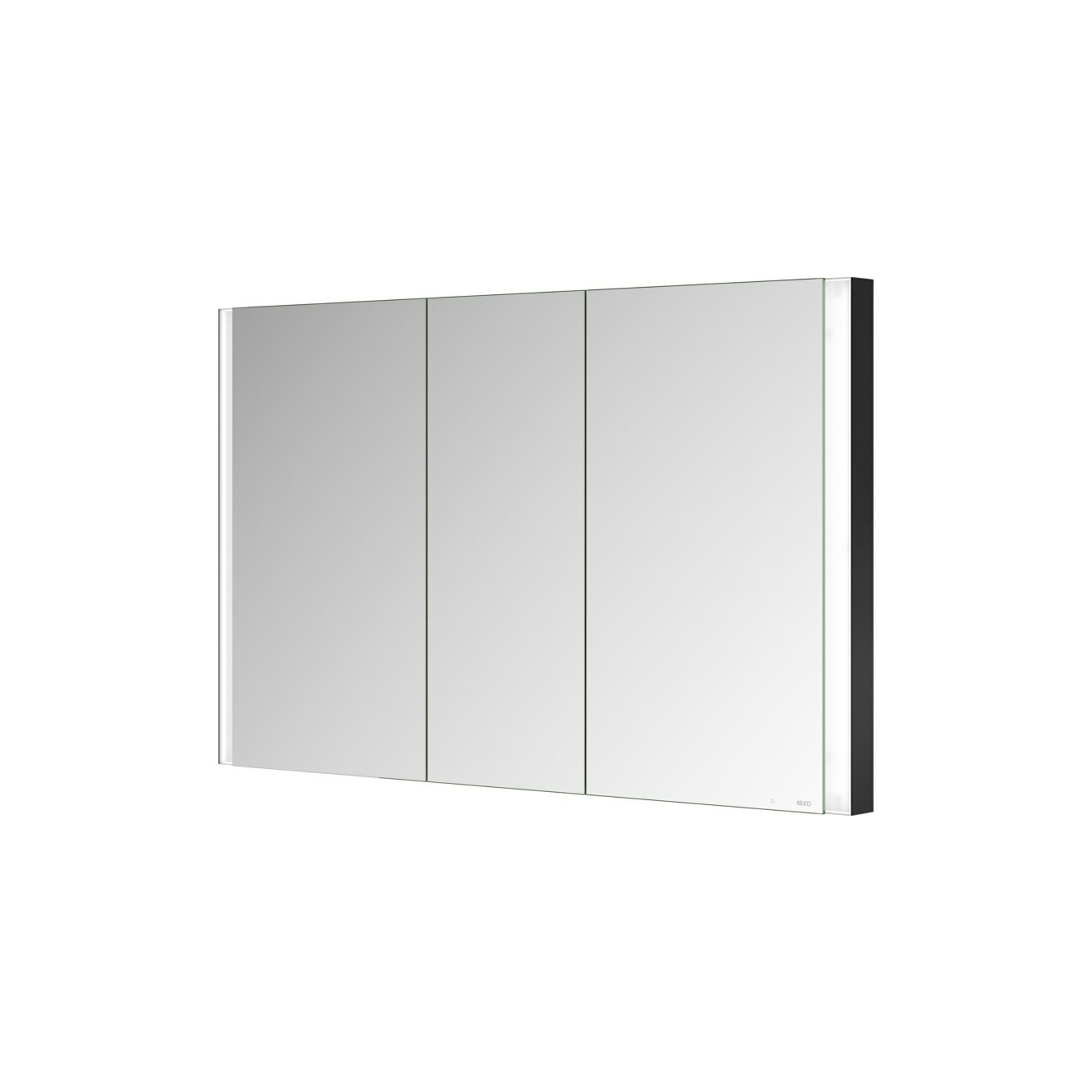 Keuco Spiegelschrank 3-türig Somaris 120x71x11,5cm, Wandeinbau, schwarz matt