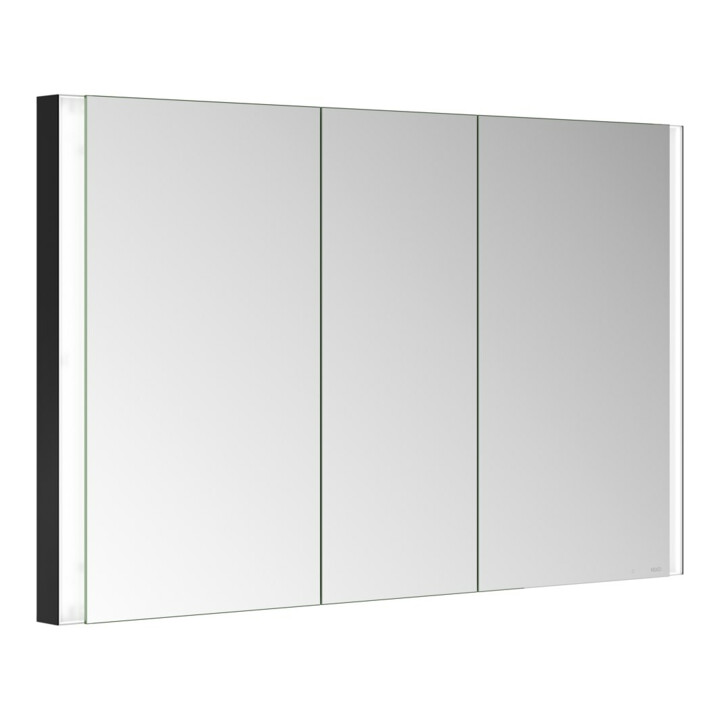 Keuco Spiegelschrank 3-türig Somaris 120x71x11,5cm, Wandeinbau, schwarz matt