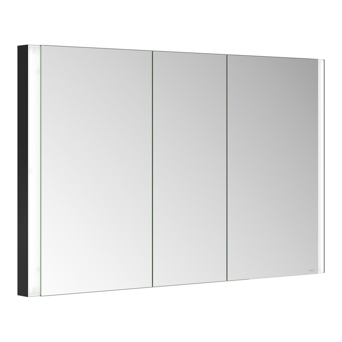 Keuco Spiegelschrank 3-türig Somaris 120x71x11,5cm, Wandeinbau, schwarz matt