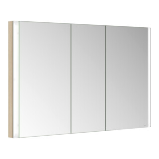Keuco Spiegelschrank 3-türig Somaris 120x71x11,5cm, WE, Eiche hell Dekor