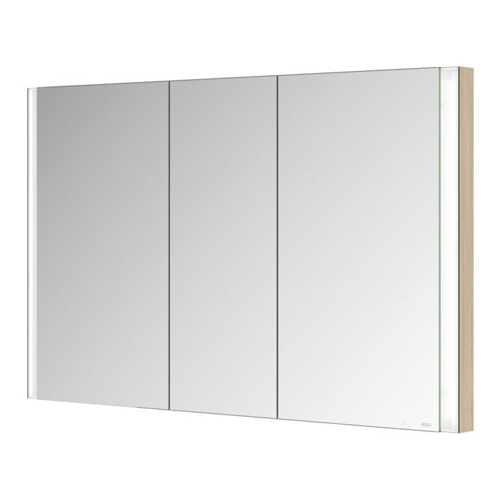 Keuco Spiegelschrank 3-türig Somaris 120x71x11,5cm, WE, Eiche hell Dekor