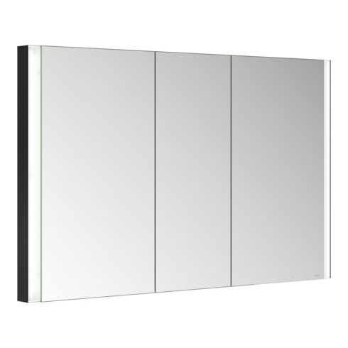 Keuco Spiegelschrank 3-türig Somaris 120x71x11,5cm, WE, Spiegel-Hz., sw matt