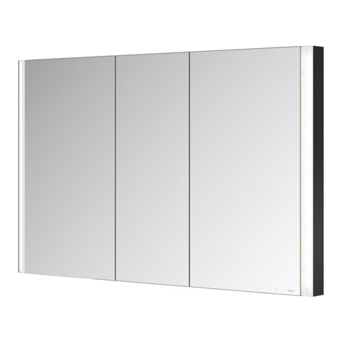 Keuco Spiegelschrank 3-türig Somaris 120x71x11,5cm, WE, Spiegel-Hz., sw matt