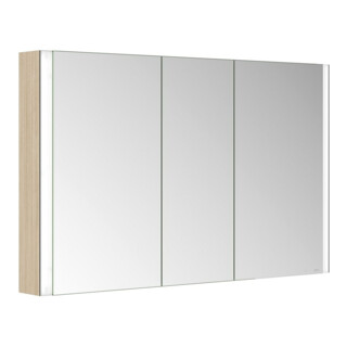 Keuco Spiegelschrank 3-türig Somaris 120x71x12,7cm, Vorbau, Eiche hell Dekor