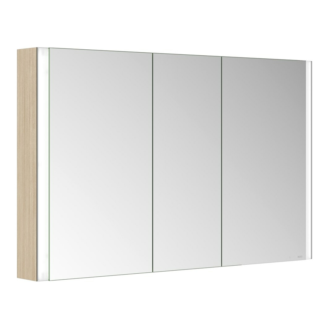 Keuco Spiegelschrank 3-türig Somaris 120x71x12,7cm, Vorbau, Eiche hell Dekor