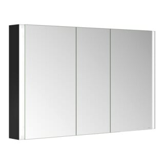 Keuco Spiegelschrank 3-türig Somaris 120x71x12,7cm, WV, Spiegel-Hz., sw ma