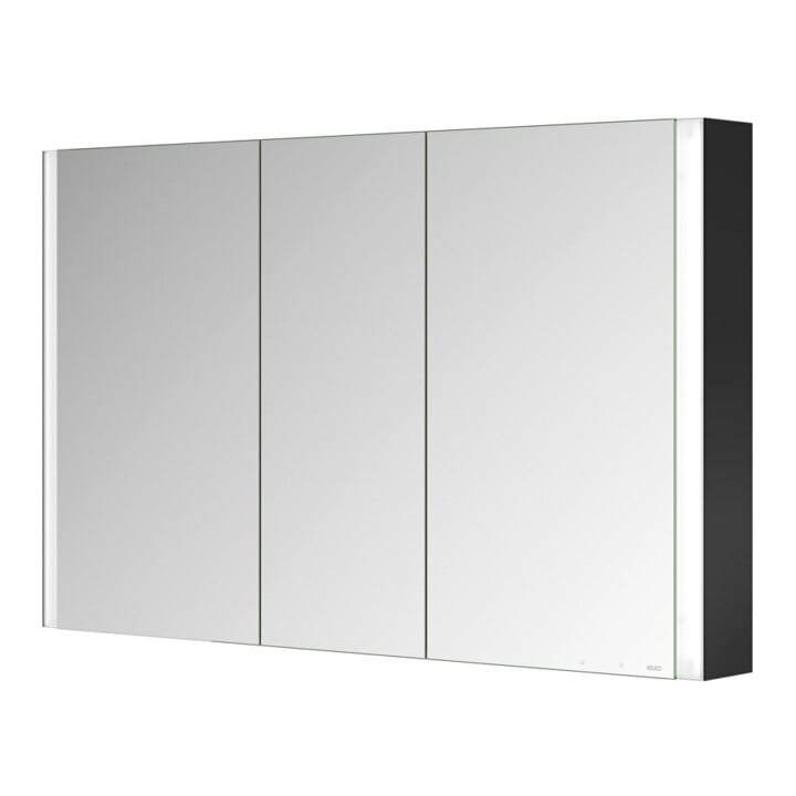 Keuco Spiegelschrank 3-türig Somaris 120x71x12,7cm, WV, Spiegel-Hz., sw ma
