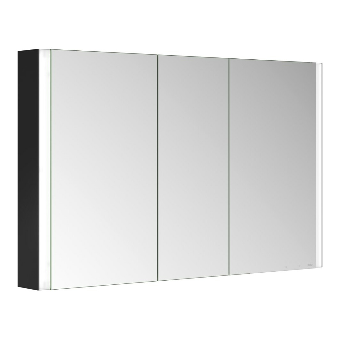 Keuco Spiegelschrank 3-türig Somaris 120x71x12,7cm, WV, Spiegel-Hz., sw ma
