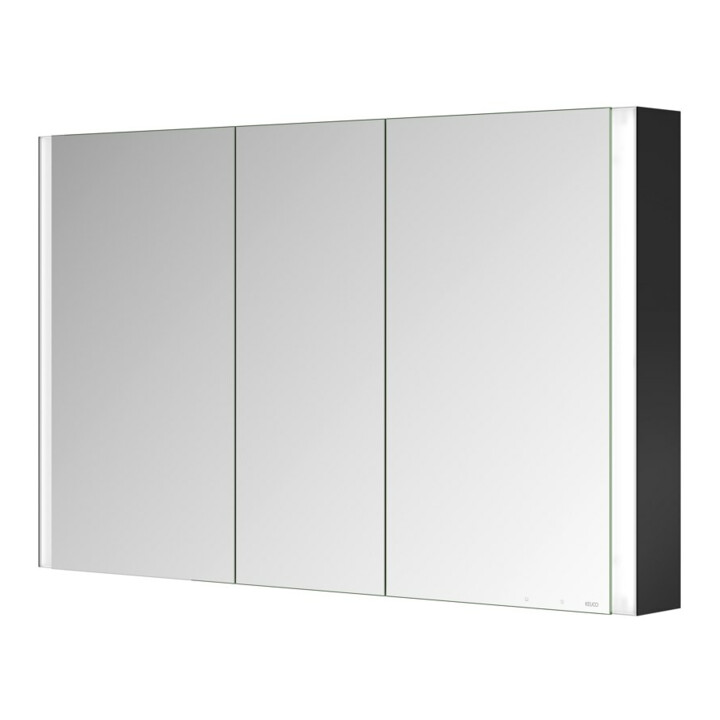 Keuco Spiegelschrank 3-türig Somaris 120x71x12,7cm, WV, Spiegel-Hz., sw ma