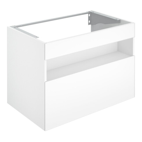 Keuco Stageline Meuble sous lavabo 80x62,5x49 cm, décor blanc, verre blanc clair, avec éclairage