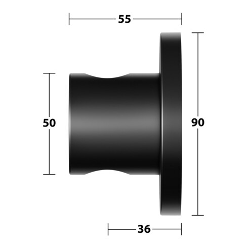 Keuco Support de douche mural IXMO noir mat, rosace ronde, utilisable à droite ou à gauche