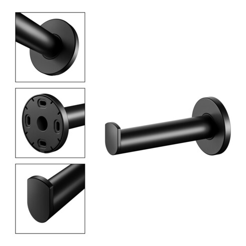 Keuco Support de rouleaux de papier toilette de rechange Plan noir, pour largeur de rouleaux 100/120 mm
