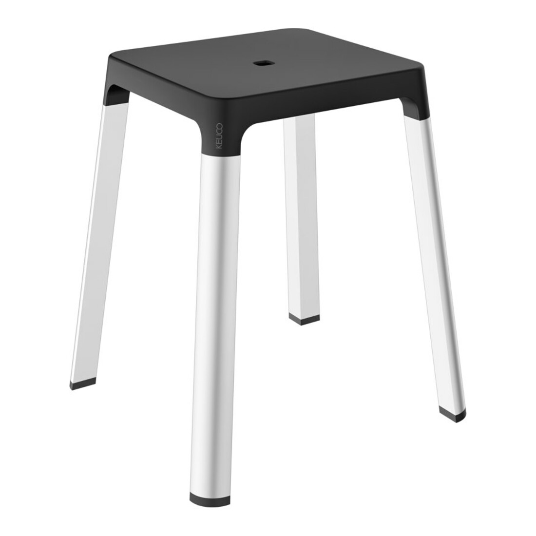 Keuco Tabouret AXESS assise 338 mm, alu argenté anodisé/noir