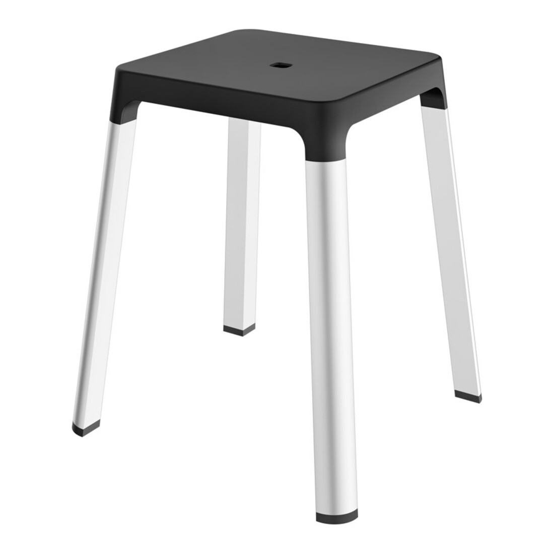 Keuco Tabouret AXESS assise 338 mm, alu argenté anodisé/noir