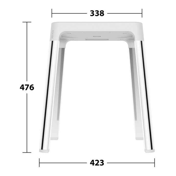 Keuco Tabouret AXESS Assise 338 mm, chromé/blanc