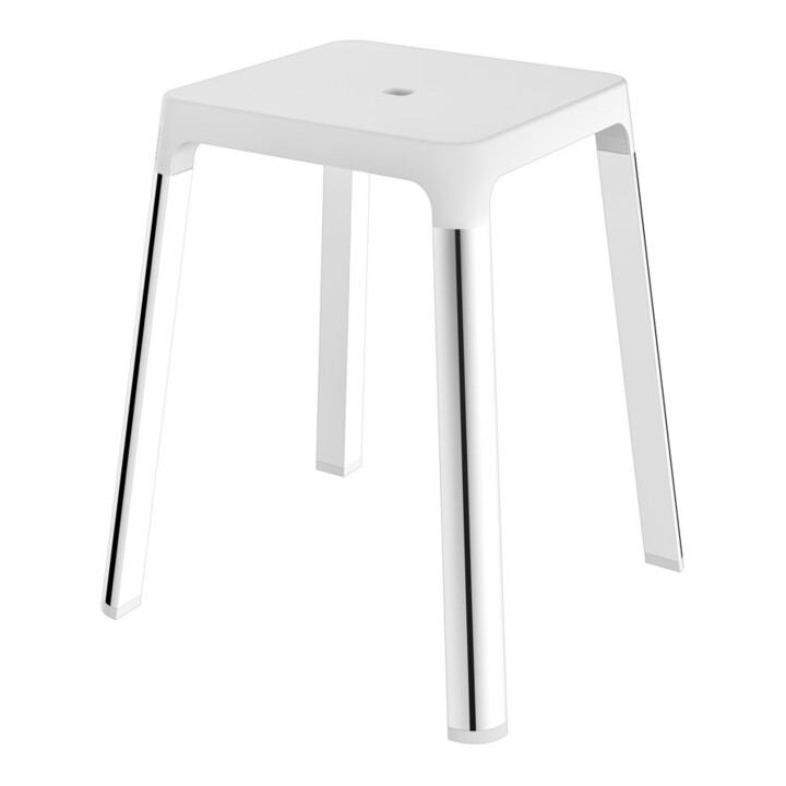 Keuco Tabouret AXESS Assise 338 mm, chromé/blanc