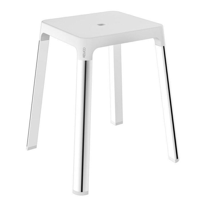 Keuco Tabouret AXESS Assise 338 mm, chromé/blanc