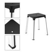 Keuco Tabouret AXESS Assise 338 mm, chromé/noir