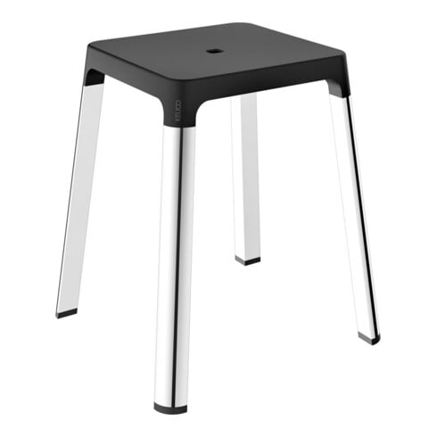 Keuco Tabouret AXESS Assise 338 mm, chromé/noir