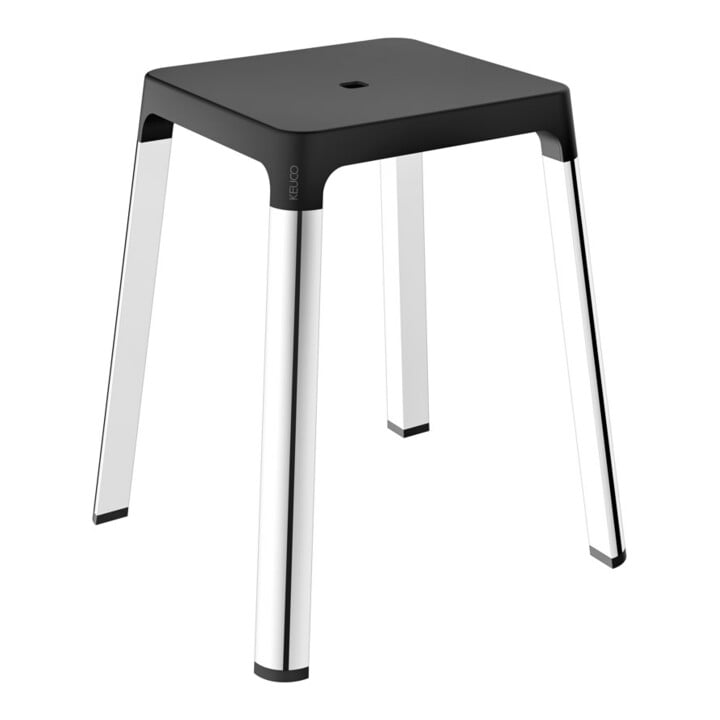 Keuco Tabouret AXESS Assise 338 mm, chromé/noir