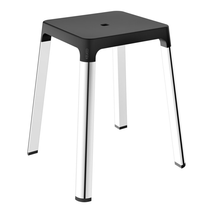 Keuco Tabouret AXESS Assise 338 mm, chromé/noir